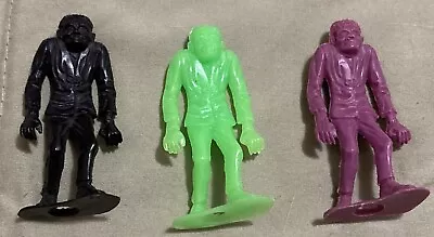 (3) Vintage MPC Frankenstein Plastic Figures ** 60’s Monster Frito Lays Giveaway • $3.25