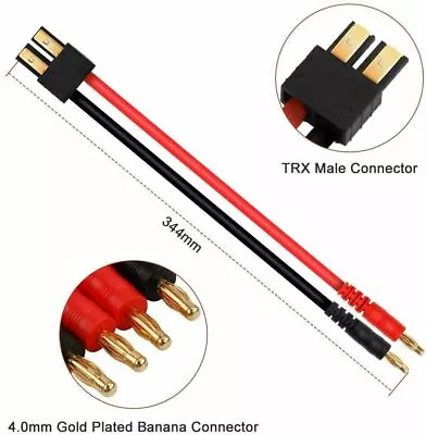 2pcs T Male To 4.0mm Banana Plug Connector Adaptor Cable 14AWG For Lipo Battery • $23.99