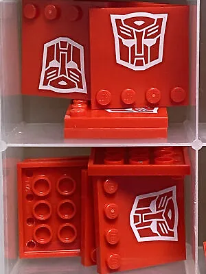LEGO Parts - Red Tile 4 X 4 Transformers Logo - No 6179 - QTY 15 • $116.77