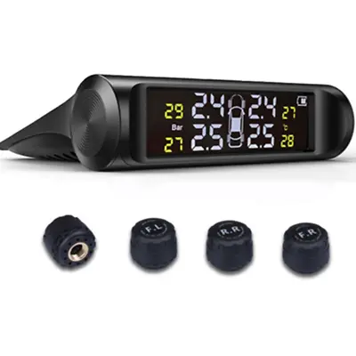 Car Tire Pressure Monitoring System Solar Device TPMS LCD W/4 External Sensors • $28.70