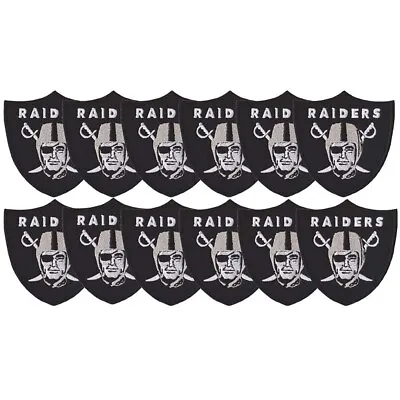 10 Pcs Raiders Shield Black Logo Size 3.0  X 3.0  Sew Iron Embroidered Fabric  • $19.95