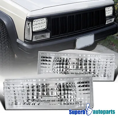 Fits 84-96 Jeep Cherokee Wagoneer Comanche Bumper Signal Front Parking Lights • $17.98