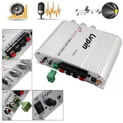 2.1 Lvpin Mini Hi-Fi Stereo 200W 12V Audio Amplifier Amp Radio MP3 No Adapter • $16.79