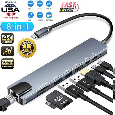Multiport Type C USB 3.0 HUB To 4K HDMI Adapter SD/TF Card Reader For Macbook • $17.99