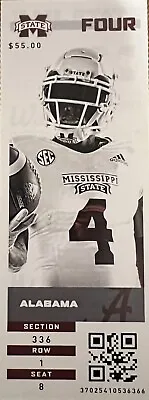 2021 Alabama Vs. Mississippi State Collectible Ticket Stub Coach Nick Saban • $5.99