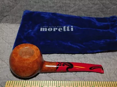 Big XL Moretti Briar Pipe New Unsmoked Big Bore Red Stem Stamped 2022 • $150