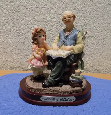 Montefiori Collection Figurine Grandpa Reading Book To Child Italy Design • $75.99