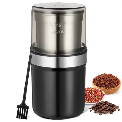 Electric Coffee Bean Spice Garlic Grinder Grinding Machine 300W Stainless Steel • £20.99