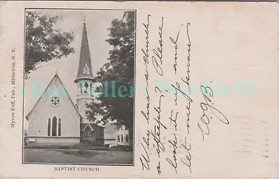 Millerton NY - BAPTIST CHURCH IN VILLAGE - Postcard Dutchess County • $10