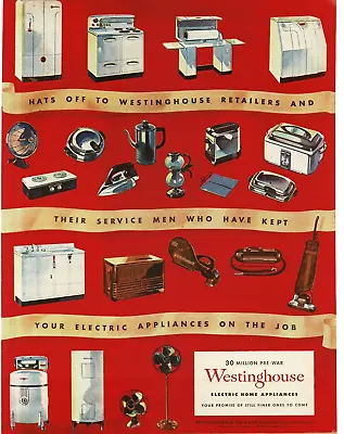 1945 Westinghouse Appliances Kitchen & Small Vintage Print Ad • $8.95