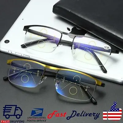 Smart Zoom Reading Glasses Distance&near Progressive Multi-focus Anti Blue Light • $6.46