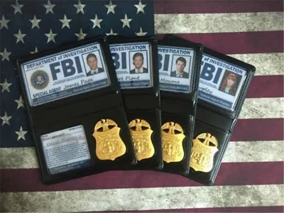 License US FBI Badge Leather Case ID Card Holder Dean Sam For Supernatural Gift • $61.05