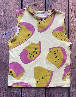Toddler Girl Size 2-3 Years 98 CM Zara Purple & Yellow Fruit Print Tank Top • $4.99