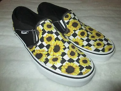 Vans Classic Slip On Womens Sz 9 Shoes Sunflower Athletic Skate Sneakers • $39.99