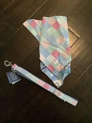 Vineyard Vines Dog Leash & Bandana Patchwork  Beach Reversible Preppy Pup • $24