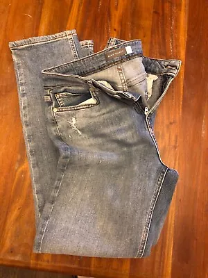 Mint Velvet Distressed Straight Leg Jeans - 10R - Washed Blue - Good Condition  • $12.31