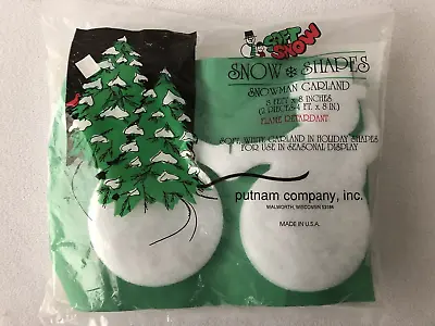 Soft Snow Snow Shapes 8 Ft Snowman Garland Window Mantle NOS Sealed • $16.69