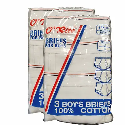 6 New Vintage Boys Briefs Quality Soft 100% All Natural Cotton Solid White • $11.99