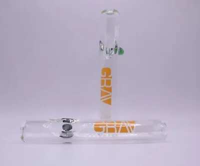 GRAV Mini Steamroller - Clear Glass Dry Pipe With Yellow Logo • $9.49