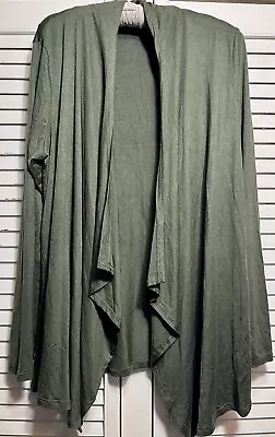 NEW Plus Size 2X 1X Green Open Cardigan Sweater Jacket Knit Topper • $26.95