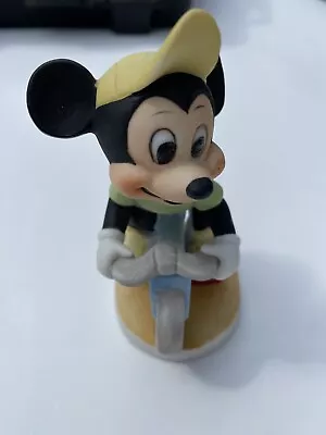 Vintage Mickey Mouse On Bike Porcelain Figure • $44.99