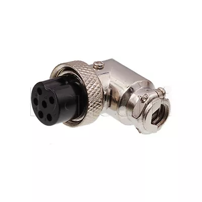 10101510095 Circular Cable Connector 6 Pin Female 90 Degree Right Angle L-Shape • $10.95