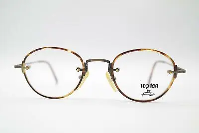 Vintage Flair Topten 539 Braun Brass Oval Glasses Frames Eyeglasses NOS • $55.85