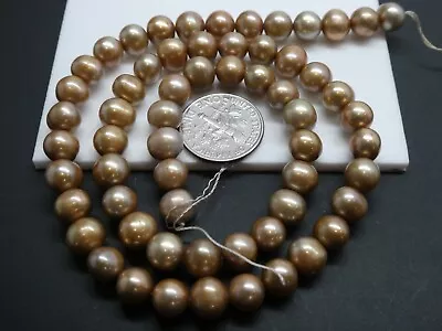 Freshwater Pearls Champagne Beige Color Almost Round 7mm Beads Strand 16  • $8.99