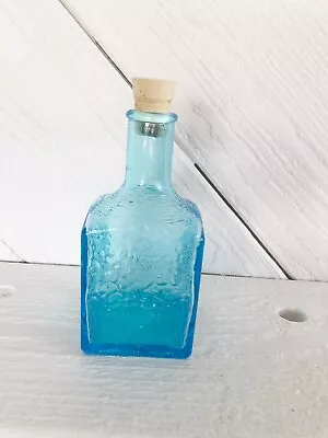 Gorgeous Turquoise Glass Bottle With Cork For Infused Oils Liquors Decorative  • $4.99