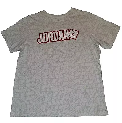 EUC Sz LARGE Mens Nike Air Jordan T-Shirt Stickers Tee All Over Print CD5604-100 • $30