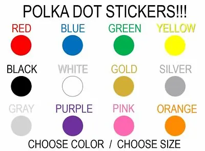 Polka Dot Stickers Vinyl Decal PICK SIZE COLOR Scrapbooking Window Wall Bumper • $1.99