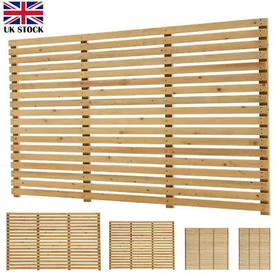 Slatted Fence Panels Sawn Wooden Treated Contemporary Garden Panels Outdoor • £105.95