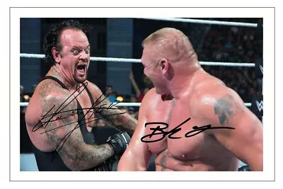 THE UNDERTAKER & BROCK LESNAR Signed Autograph PHOTO Print WWE WRESTLING  • £3.49