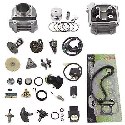 GY6 Cylinder Rebuild Kits Trkimal 47mm 80cc Big Bore Upgrade Kits For 49cc 50... • $155.81