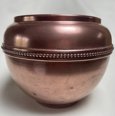 £22 • Buy Vintage French Large Beaded Detail Copper Plant Pot Planter With Villedieu Stamp