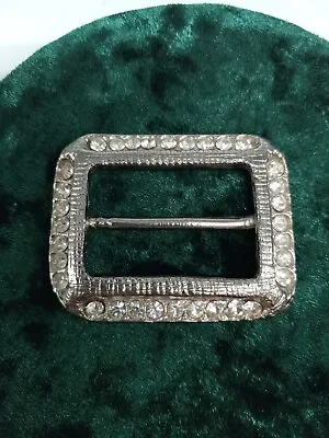 Vintage Silver Tone Clear Rhinestones Southwest Style Belt Buckle • $17.99