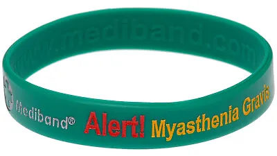Myasthenia Gravis Green Silicone Wristband Medical Alert ID Bracelet Mediband • $11.70