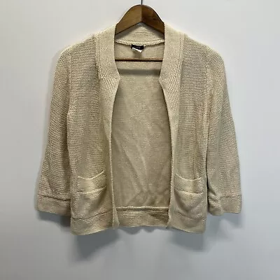 J. Crew Vintage 100% Linen Women Small Cardigan Cream Oatmeal Color • $10.70