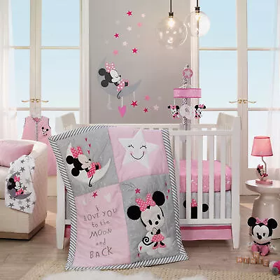 Disney Baby Minnie Mouse Pink 4-Piece Nursery Crib Bedding Set By Lambs & Ivy • $134.99