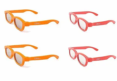 £12.99 • Buy 4 Pairs Of Children's Passive 3D Glasses 2 Red 2 Orange LG Toshiba Cinemas LG