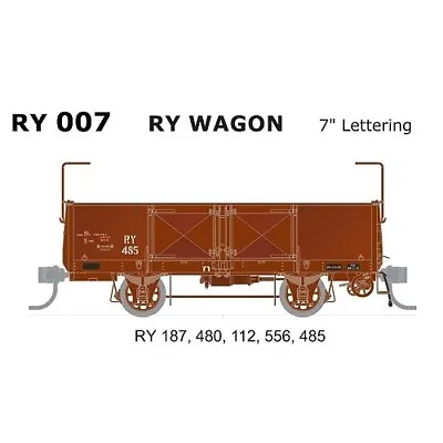 SDS HO RY007 RY Wagon Red 7  Lettering 5 Car Pack SUIT AUSCISION • $261.25