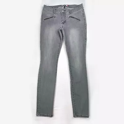 Cabi Jeans Womens 6 Gray Skinny Leg Zipper Pockets Stretchy Pants Jegging 30  L • $11.99