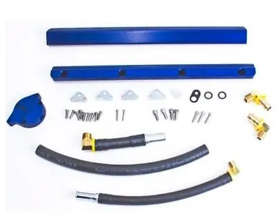 BBK Fuel Rails Billet Aluminum Blue Anodized Ford Mustang 1986-1993 5.0L Kit • $269.99