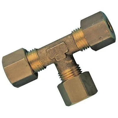 Imperial & Metric Tee Compression Connectors Pipe Joiners Brass Equal Tees • £6.29