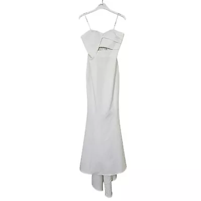 JARLO Womens Dress White 10 UK Maxi Gown Amelie Strapless Maxi Dress Cut Out • £59.99