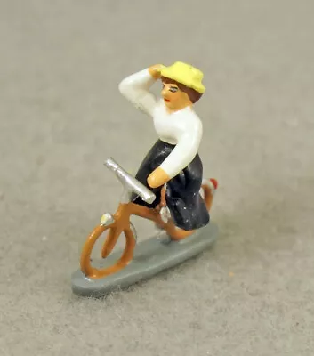 J Carlton By Gault French Miniature Figurine Parisian Woman Riding Bicycle • $47.49