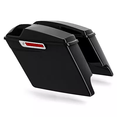 5  Extended Hard Saddle Bags & Speaker Grills Fit For Harley Touring Glide 93-13 • $279.99