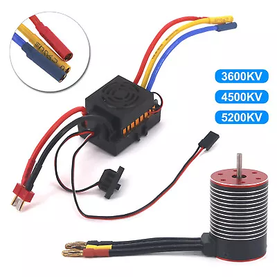 3600KV/4500KV/5200KV 3650 Brushless Motor & 60A ESC Combo For 1/8 1/10 RC Car • $39.99