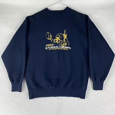 Vintage Michigan Wolverines 1997 National College Football Champs Sweatshirt XL • $49.88