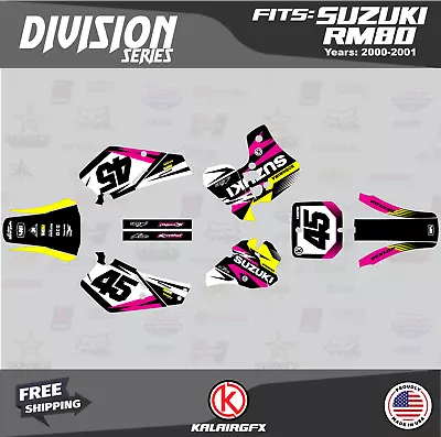 Graphics Decal Kit For Suzuki RM80 (2000-2001) RM 80 Division Series - Magenta • $54.99